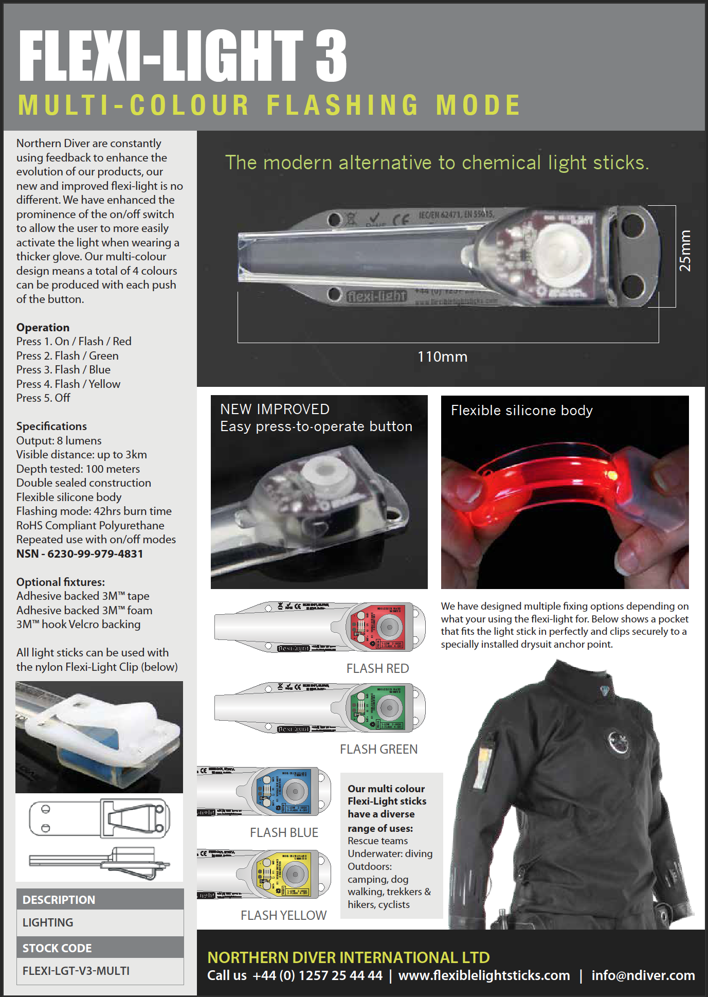 V3 Multi-Colour Flexi-Light Data Sheet