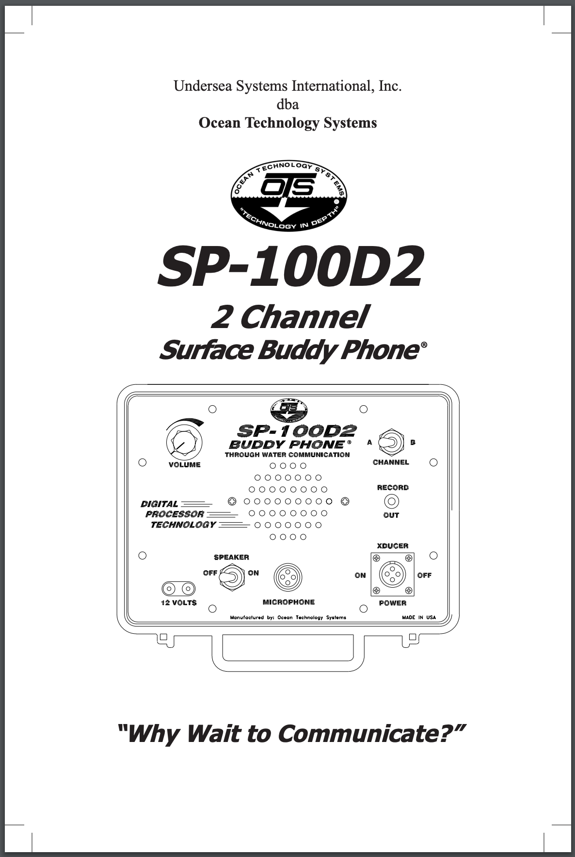 SP-100D2 User Manual