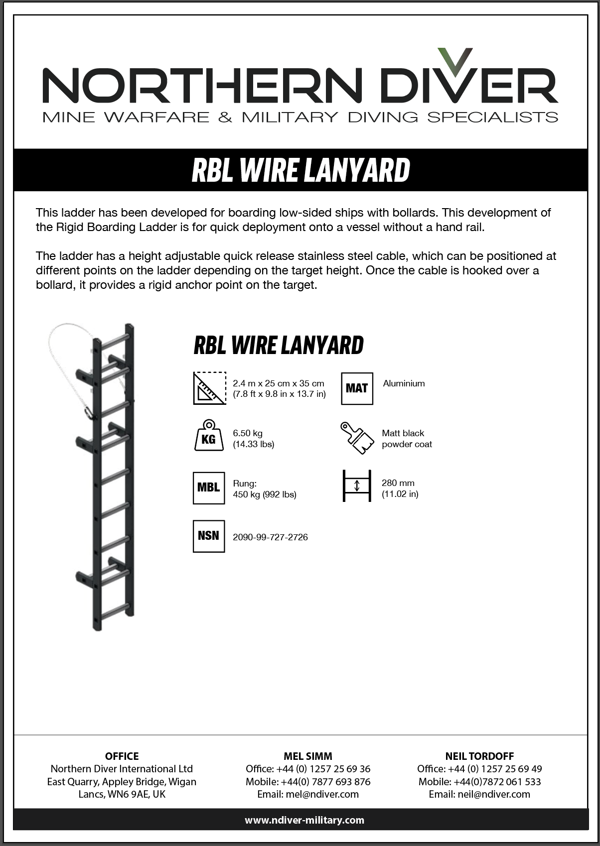 RBL Wire Lanyard Data Sheet